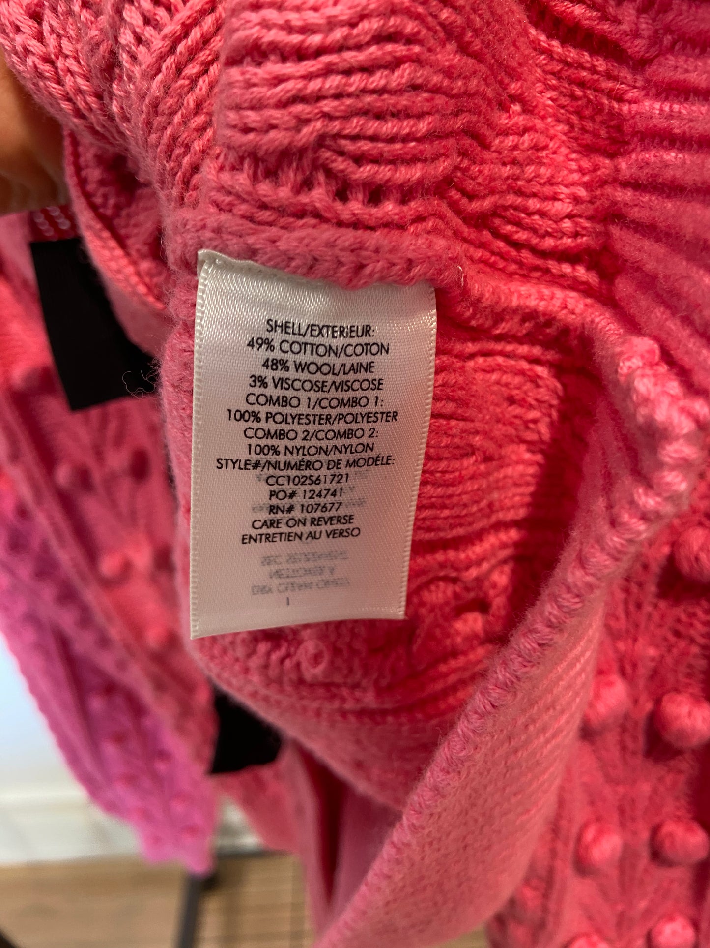 Alice + Olivia Pink Kitty Puff Sleeve Cardigan size XL