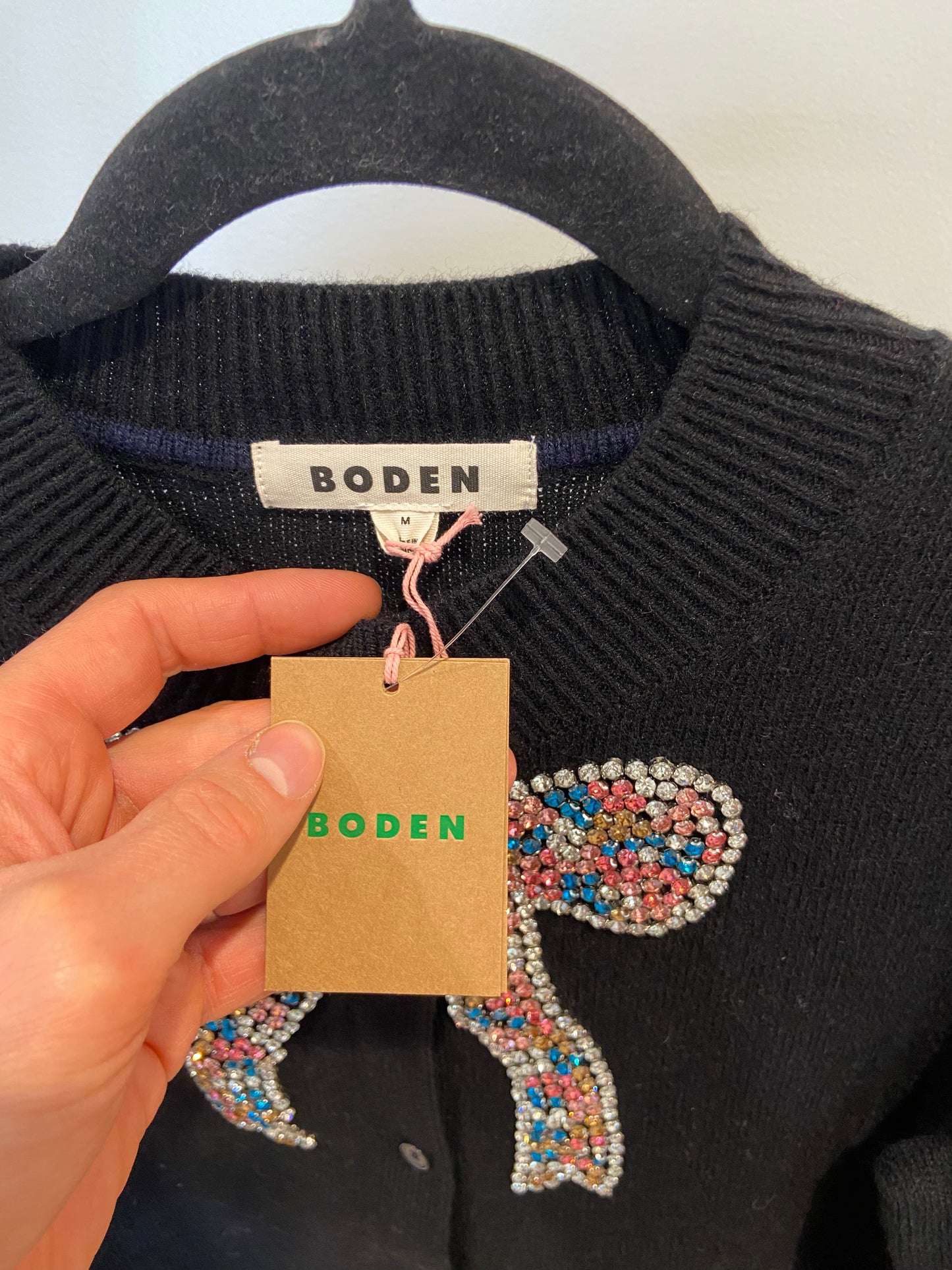 Boden Fenella Embellished Cardigan size M