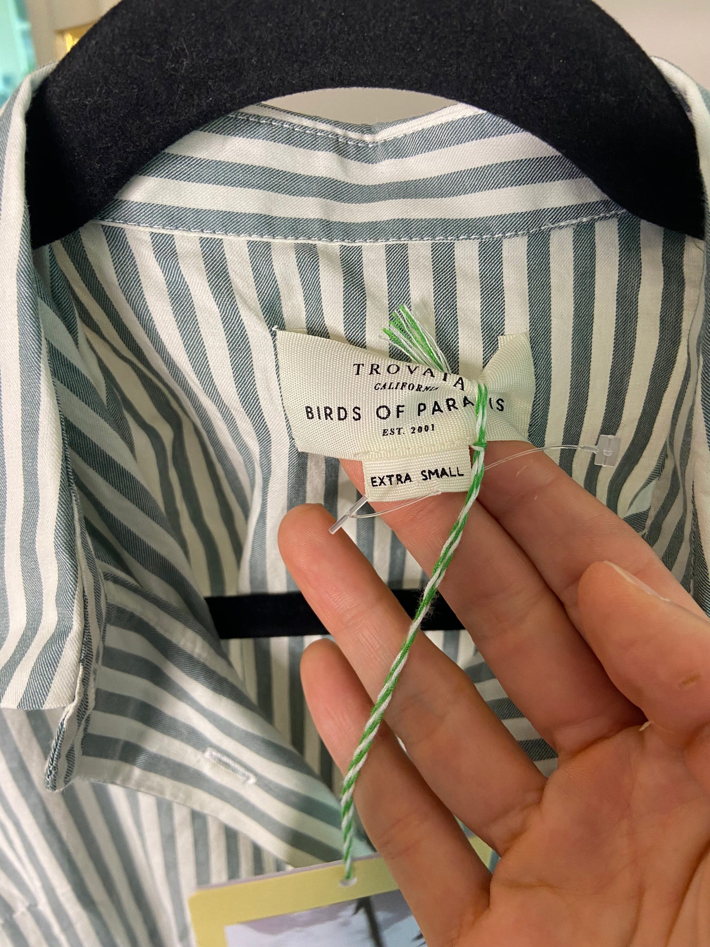 Trovata Birds of Paradis Emmelie Dress in Green Stripe size XS