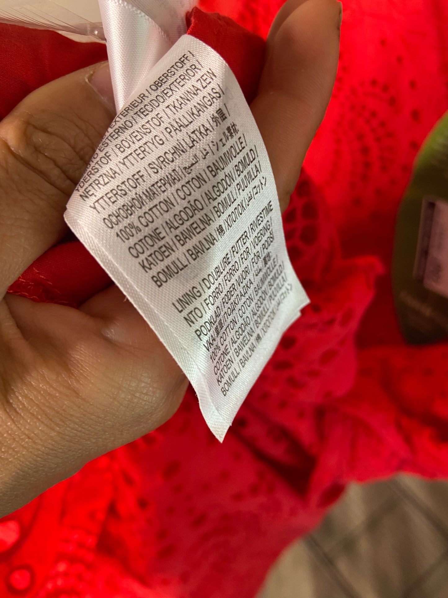 Farm Rio Red Palm Tree Mini Dress size S