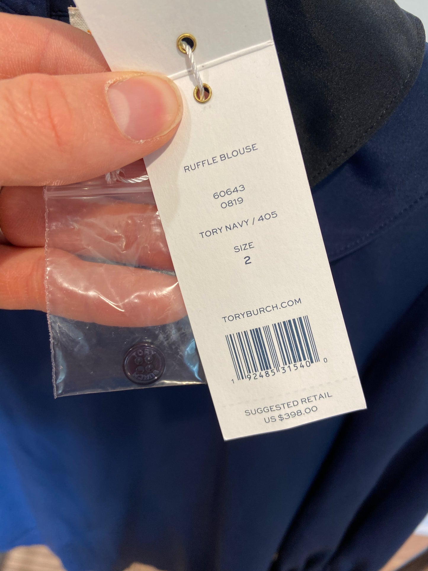 Tory Burch Ruffle Neck Silk Blouse size 2