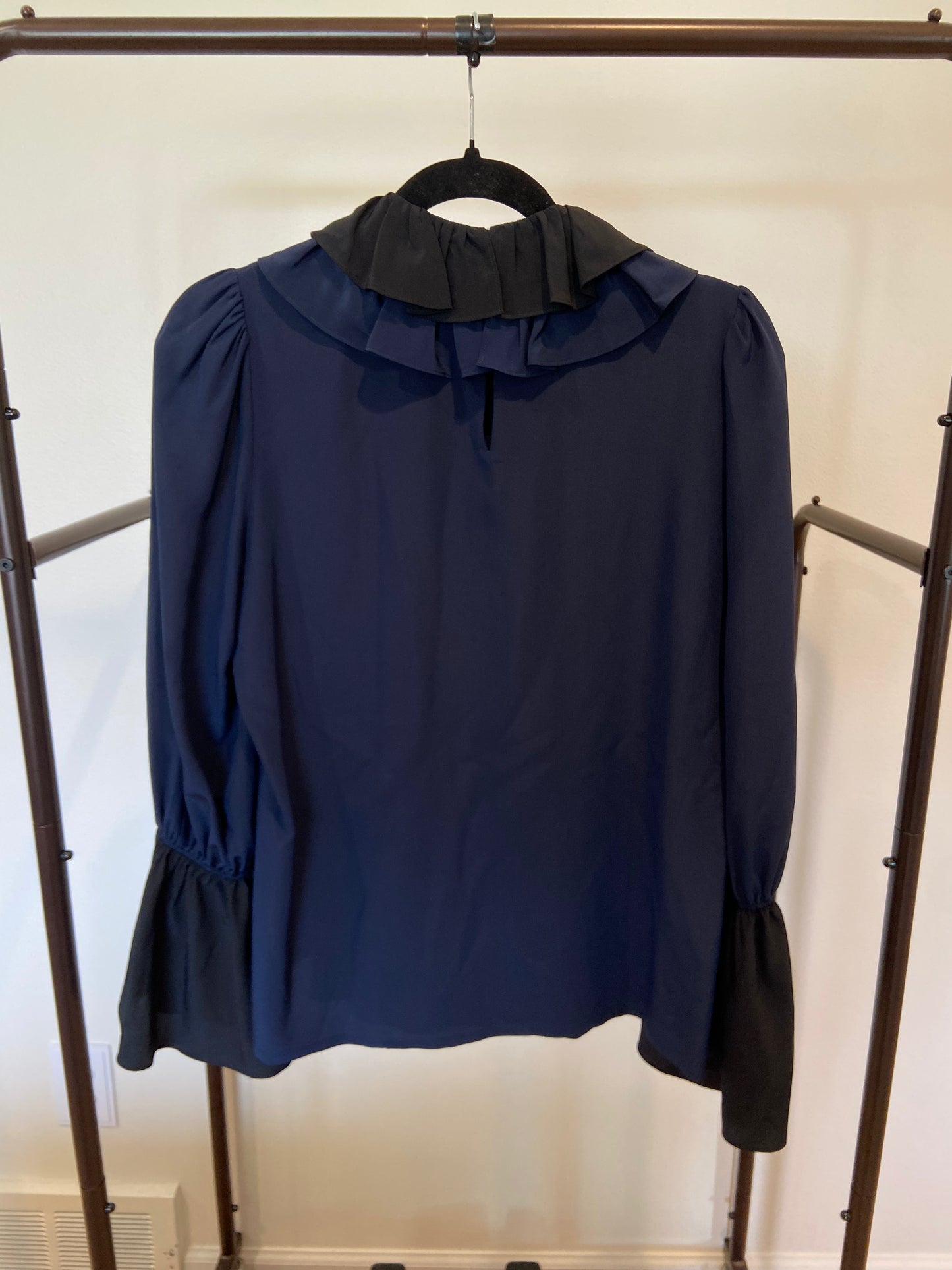 Tory Burch Ruffle Neck Silk Blouse size 2