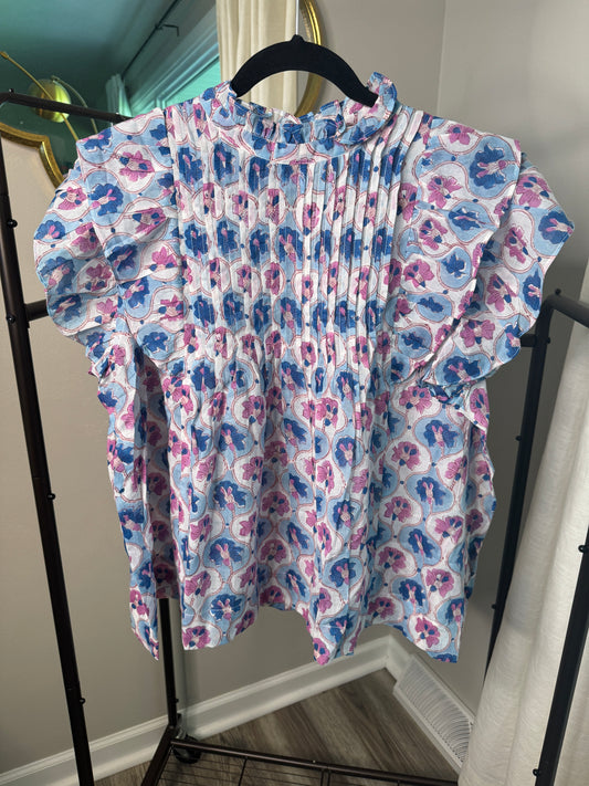 Oliphant Pintuck Ruffle Top size XXL