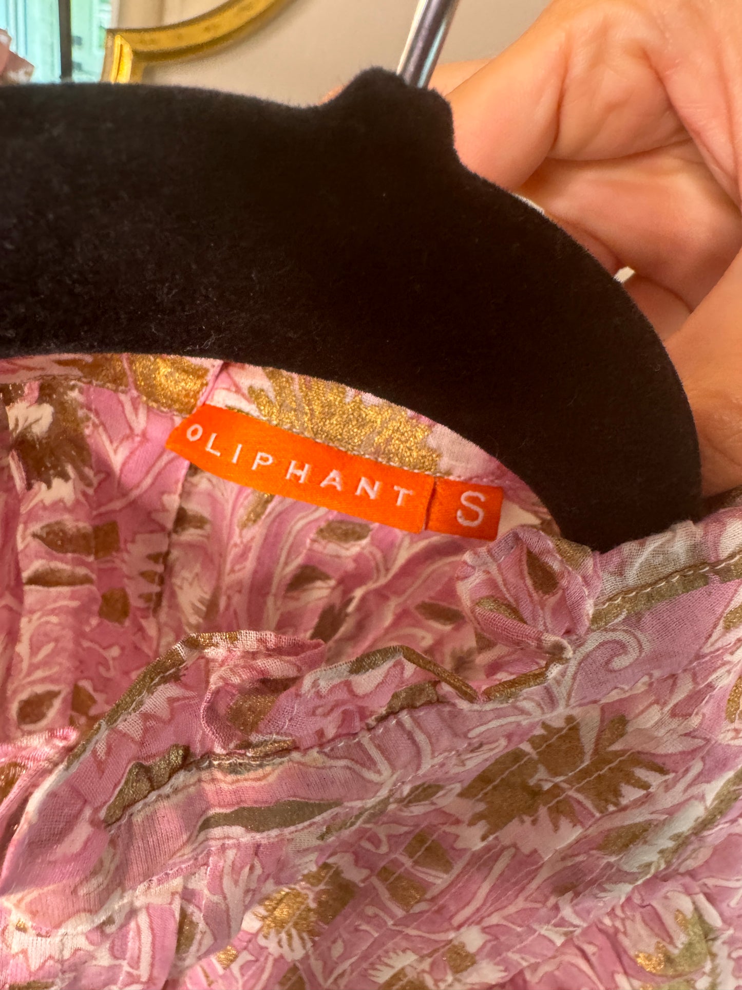 Oliphant Pintuck Ruffle Top size S