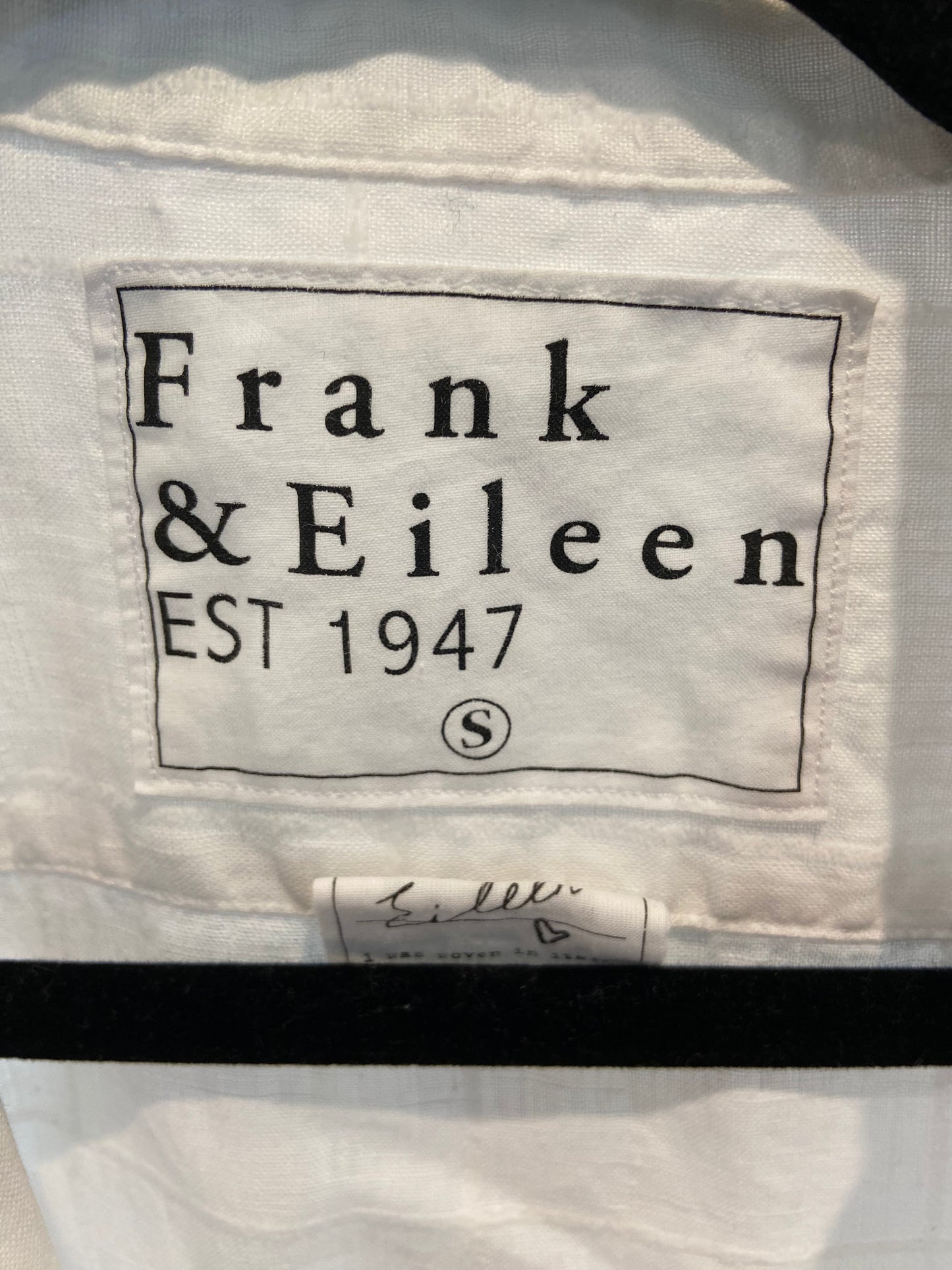 Frank and Eileen Eileen Woven Button Up in White Textured Windowpane size S