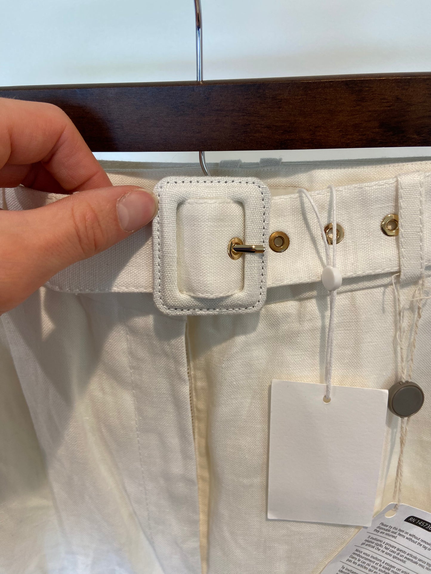 Zimmermann Wavelength Linen Wide Leg Trouser Ivory size US 8
