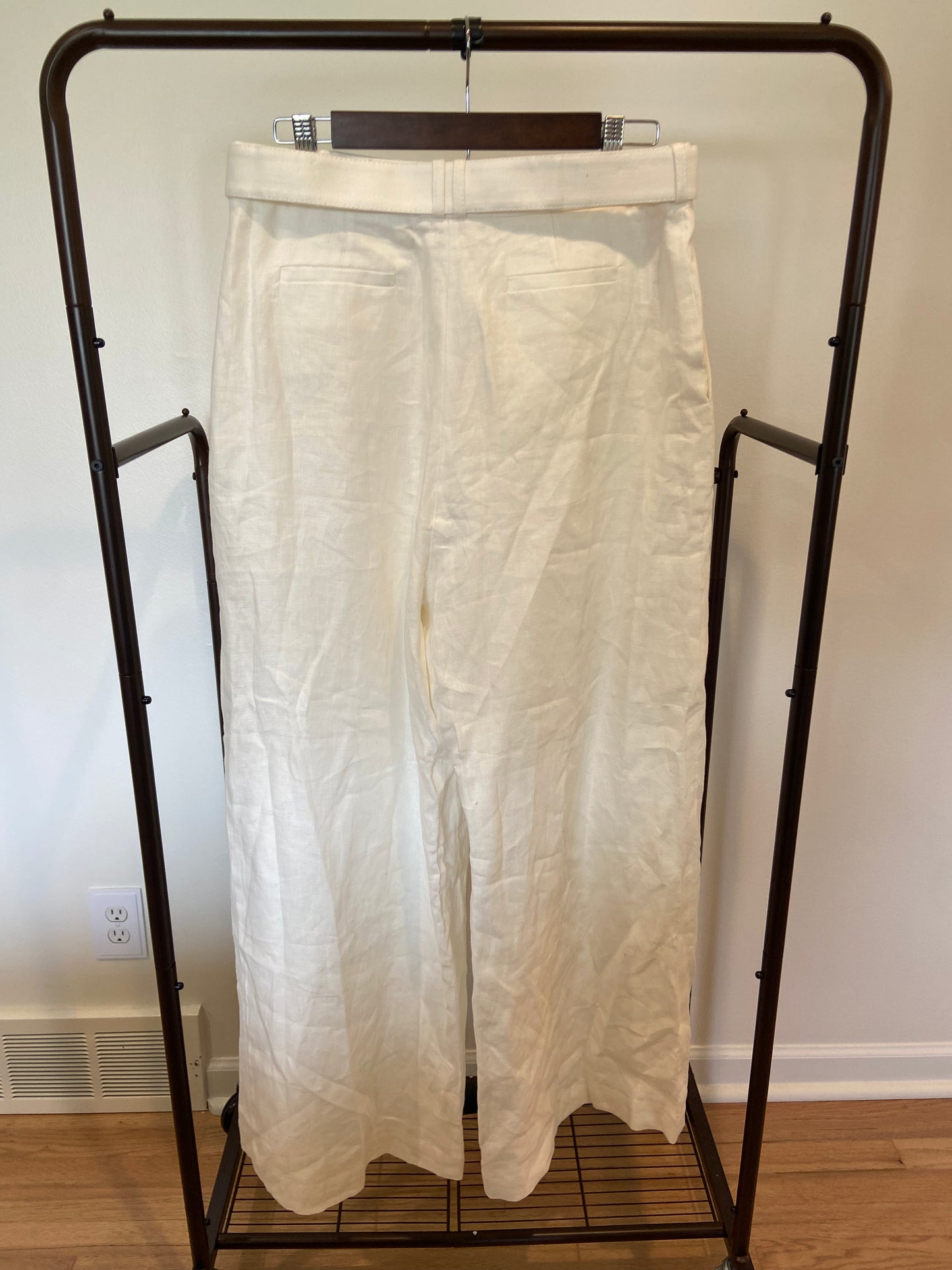 Zimmermann Wavelength Linen Wide Leg Trouser Ivory size US 8