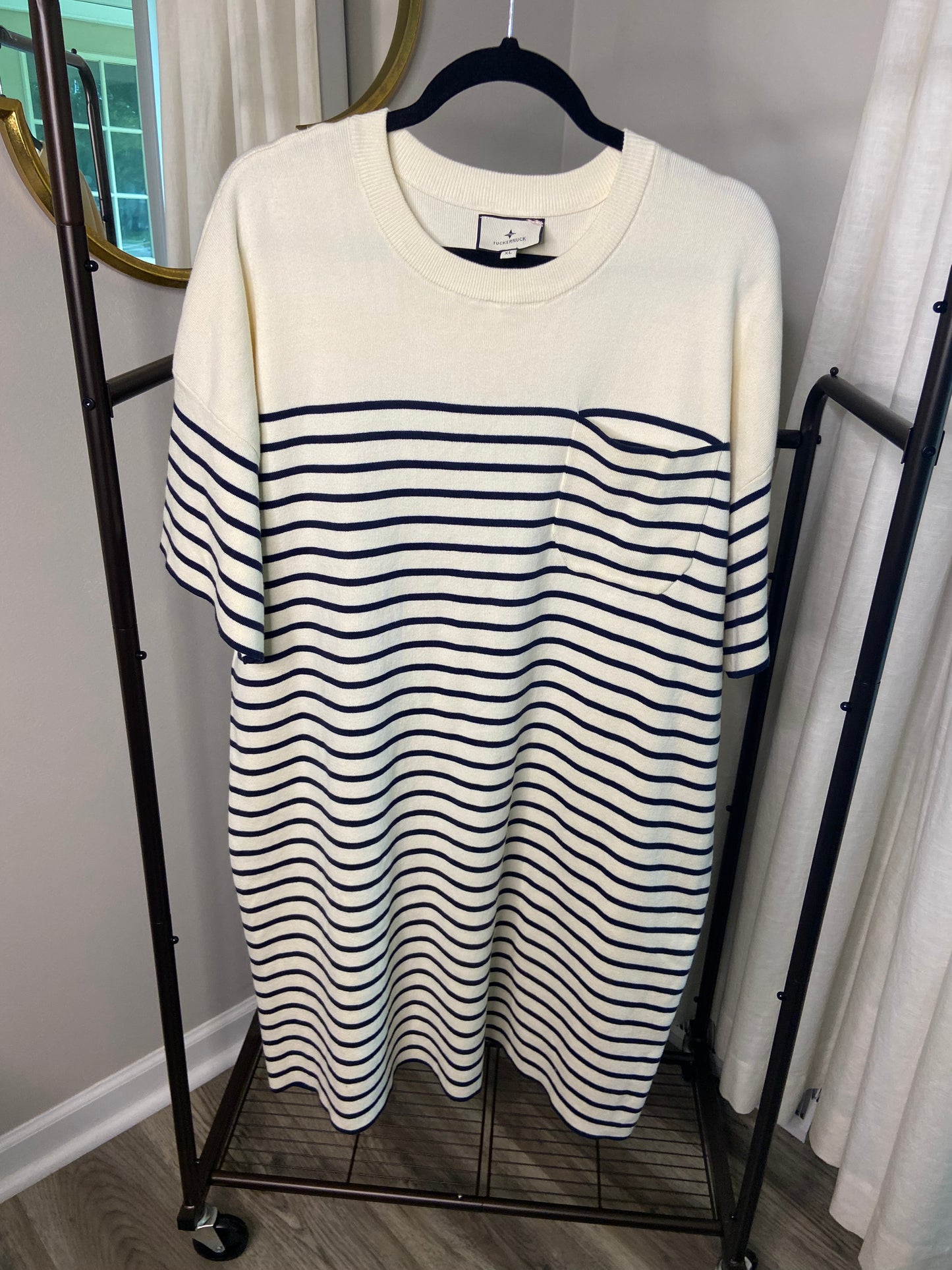 Tuckernuck Navy Knit Striped Frenchie Dress size XL