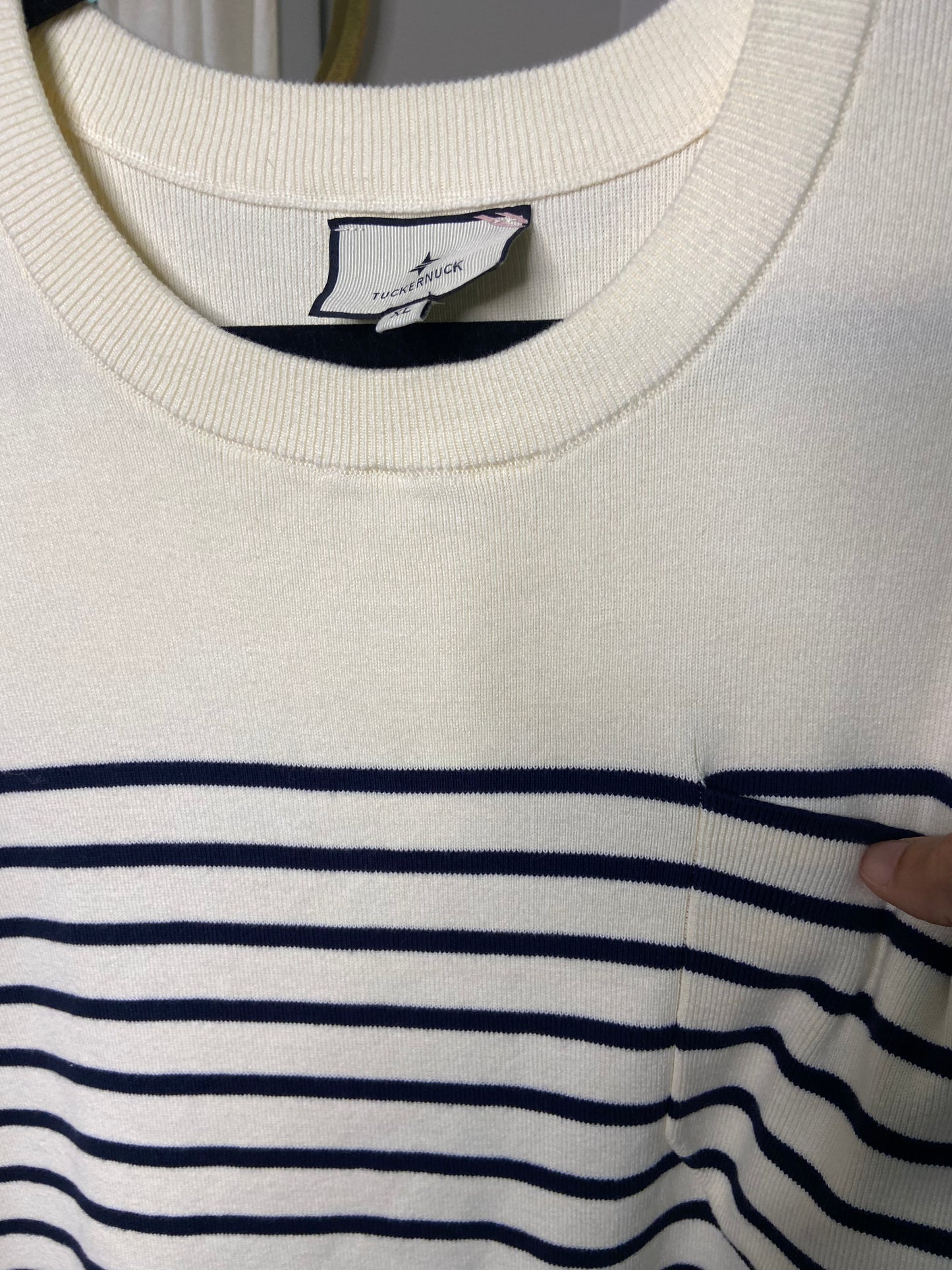 Tuckernuck Navy Knit Striped Frenchie Dress size XL