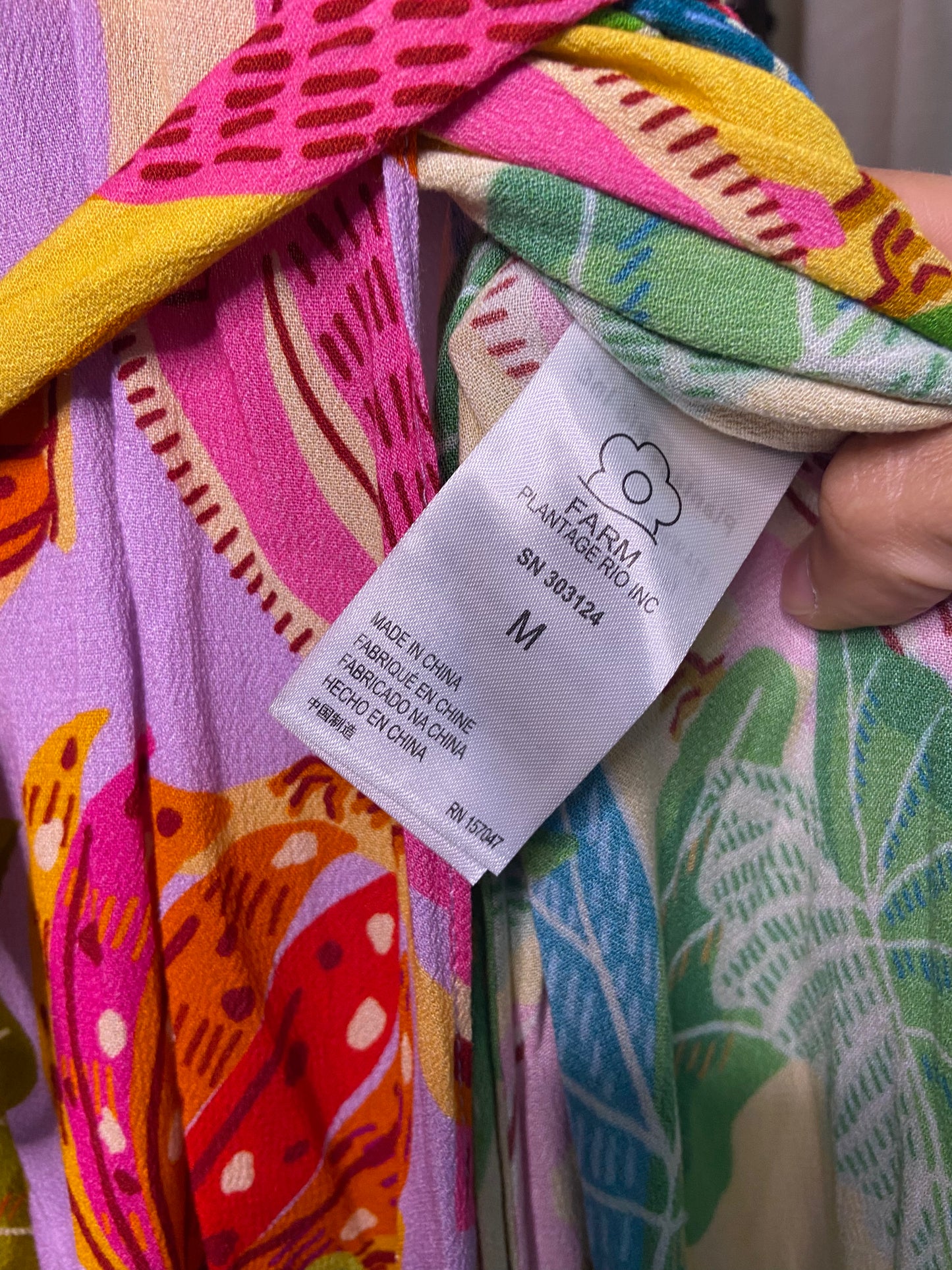 Farm Rio Beaks and Bananas Wrap Dress size M