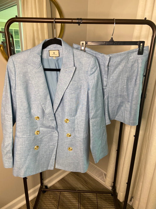 Tuckernuck Chambray Diana Blazer and Shorts Set size M