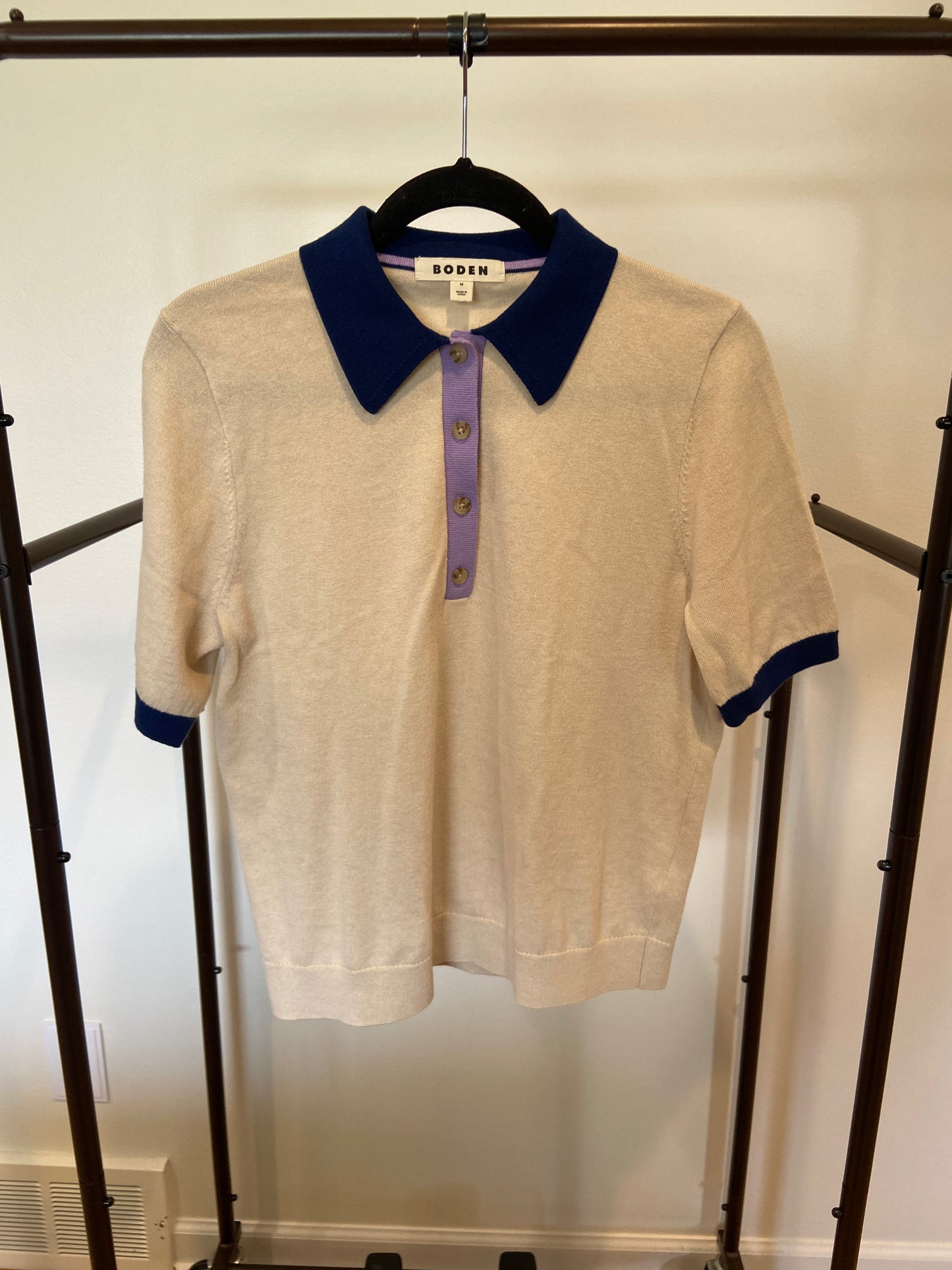 Boden Estelle Henley Knitted T-Shirt size M