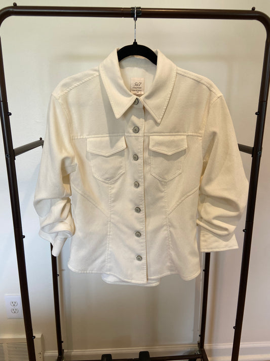 Cinq a Sept Cream Scrunched Canyon Jacket size 6
