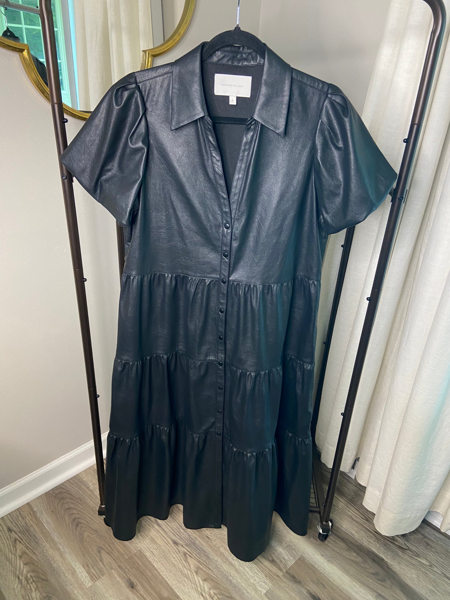 Brochu Walker Faux Leather Havana Dress size L