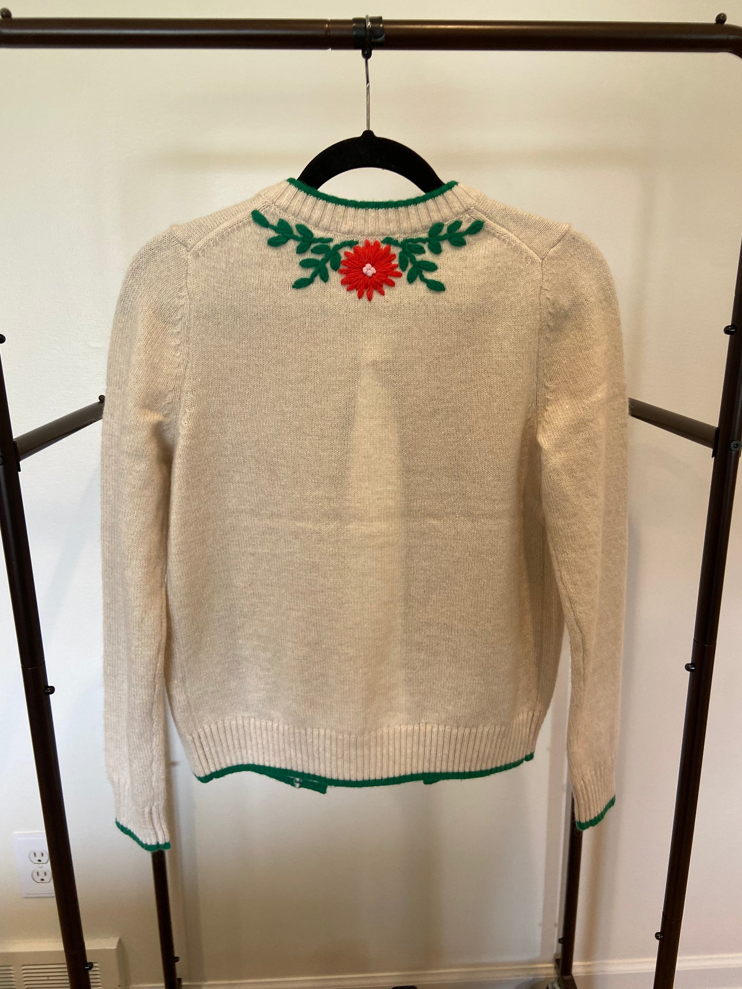 Boden Embroidered Flower Cardigan size S