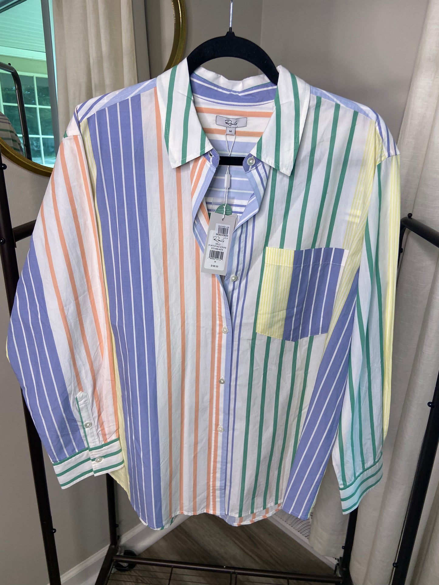 Rails Arlo Shirt in Portofino Stripe size M