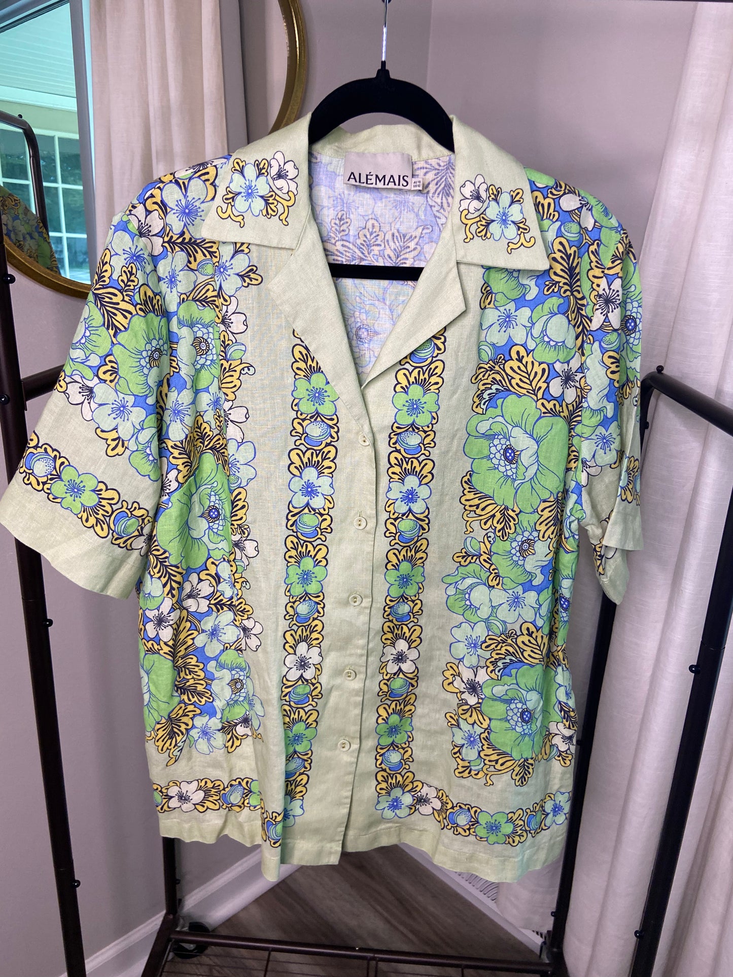 Alemais Velma Oversized Linen Shirt size US 12