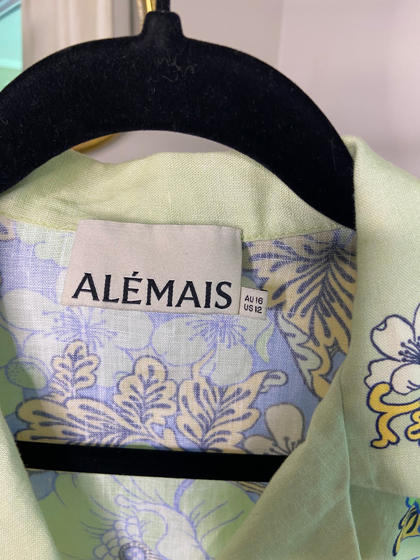 Alemais Velma Oversized Linen Shirt size US 12
