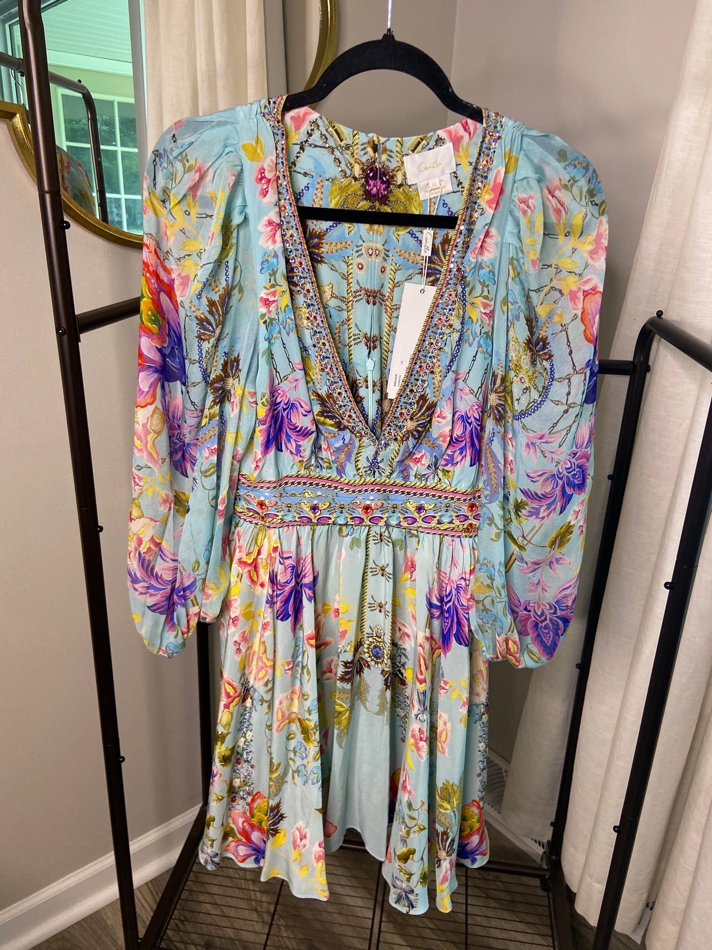 Camilla Blouson Flared Dress Love web size XS