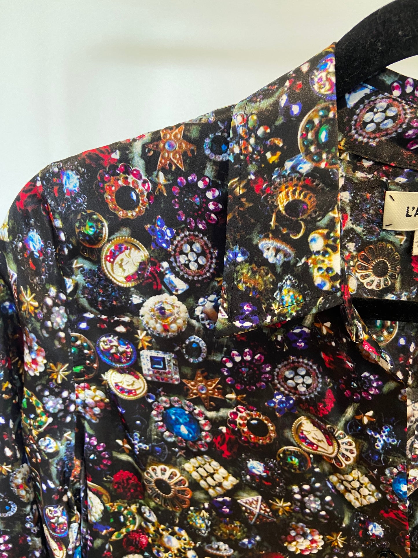L'AGENCE Jewel Print Silk Top size XS