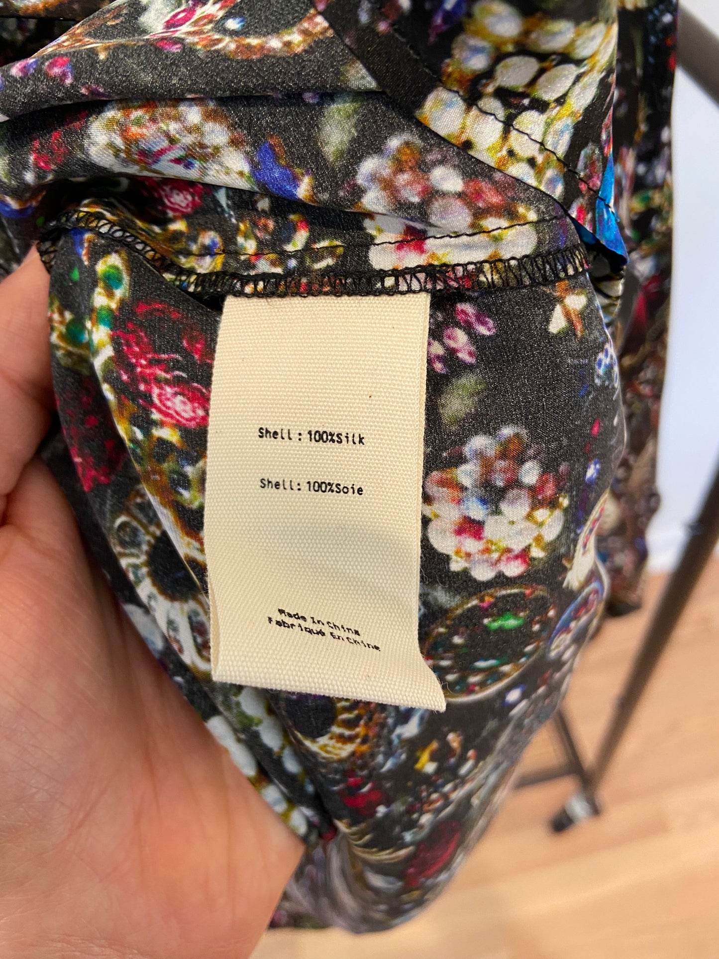 L'AGENCE Jewel Print Silk Top size XS