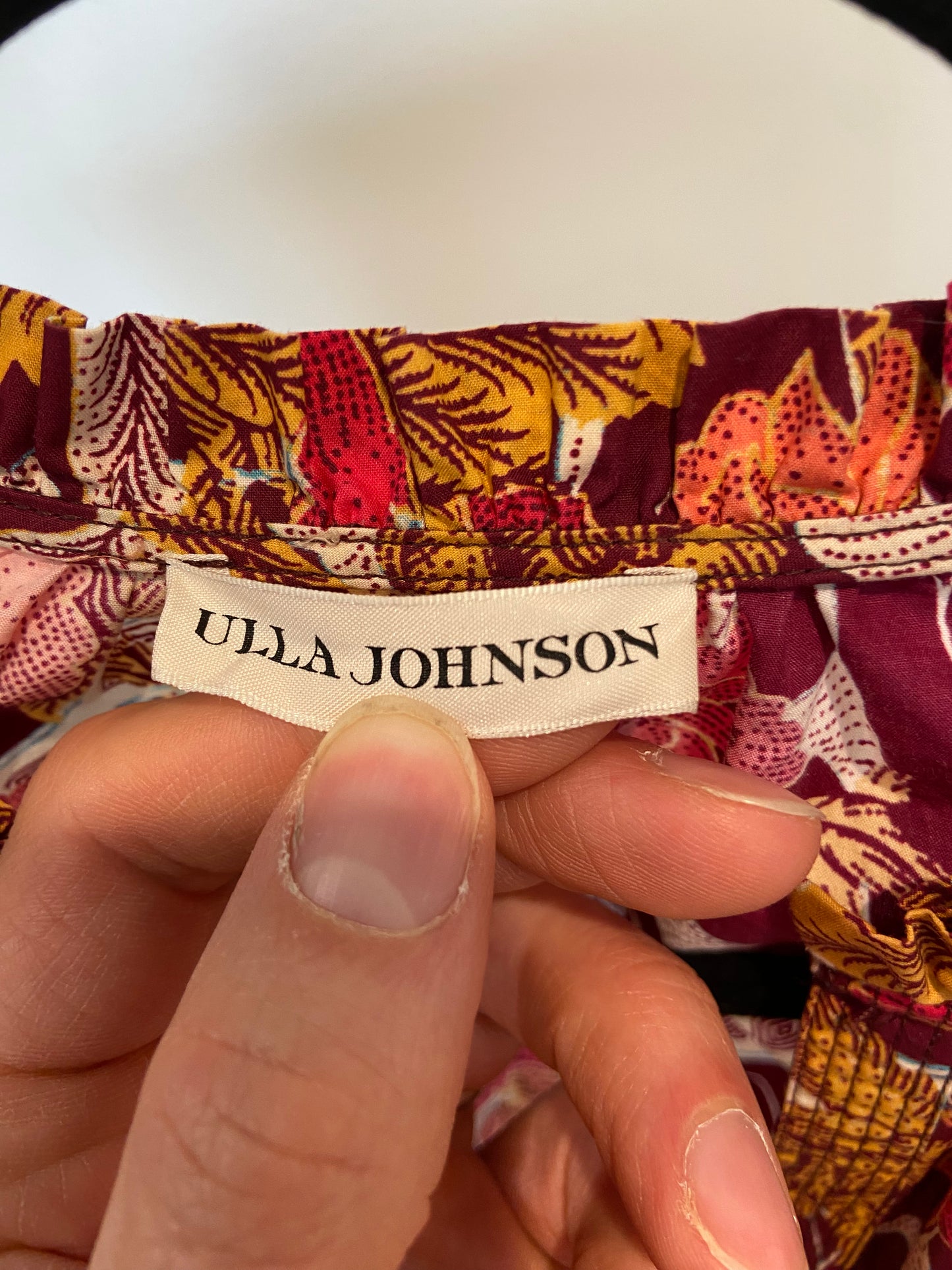 Ulla Johnson Honoria Ruffle Dress Burgundy Floral size 4