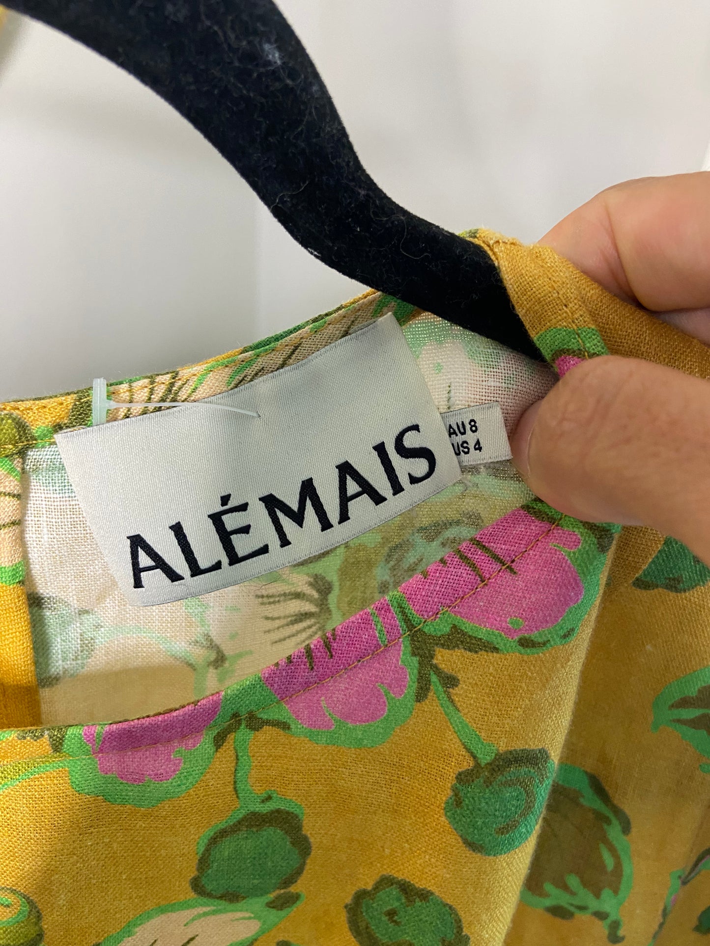Alemais Winnie Floral Linen Midi Dress size US 4