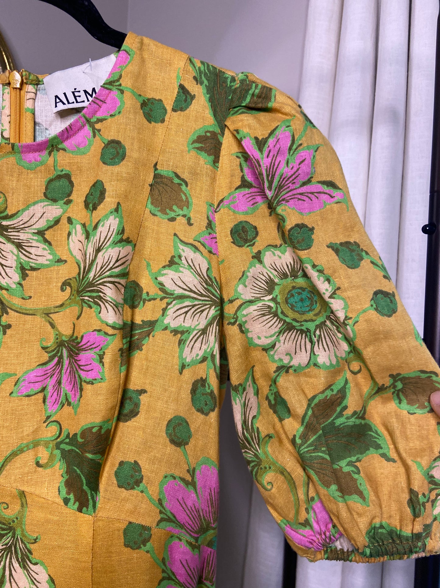 Alemais Winnie Floral Linen Midi Dress size US 4