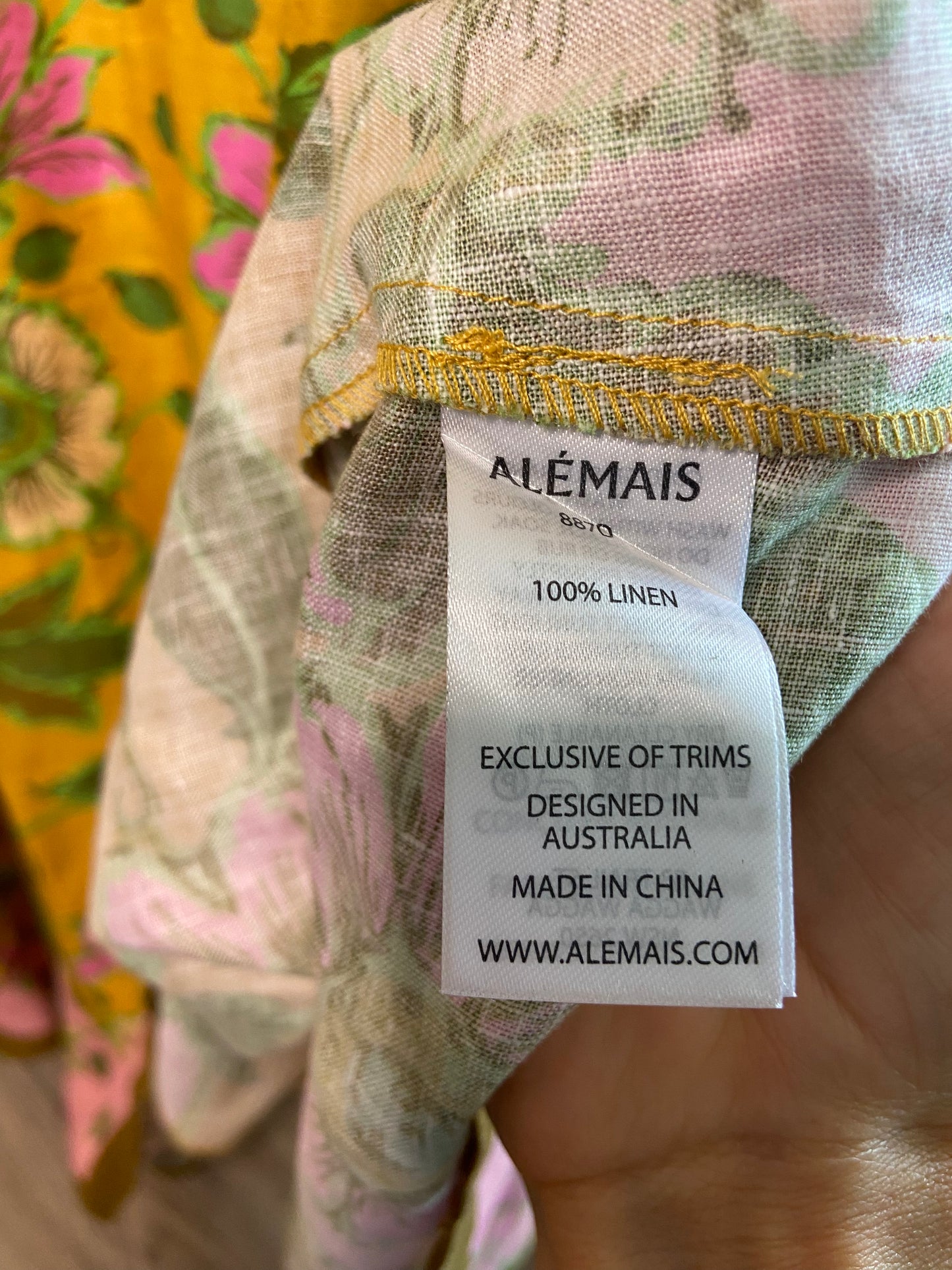 Alemais Winnie Floral Linen Midi Dress size US 4