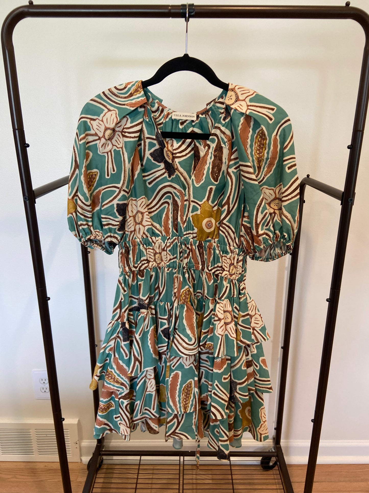 Ulla Johnson Farah Silk Dress Turquoise size 4