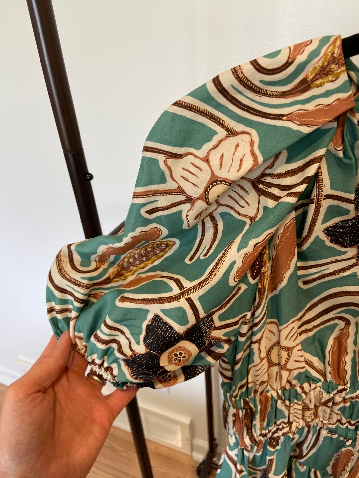 Ulla Johnson Farah Silk Dress Turquoise size 4