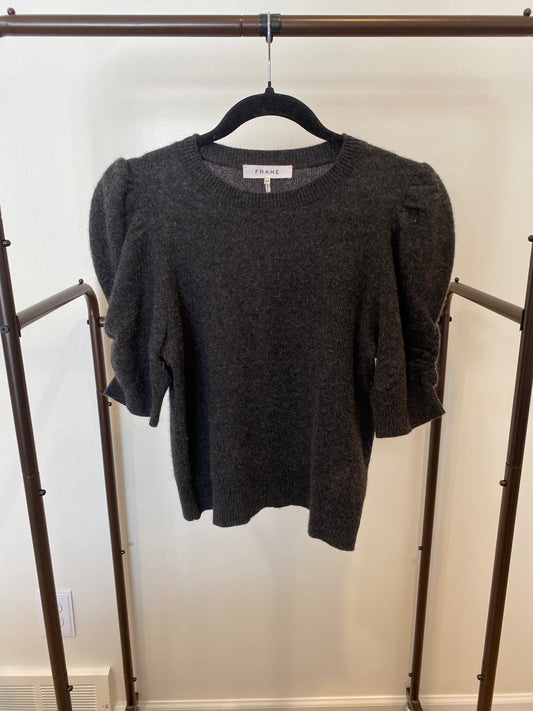 Frame Ruched Sleeve Cashmere Sweater Top size S