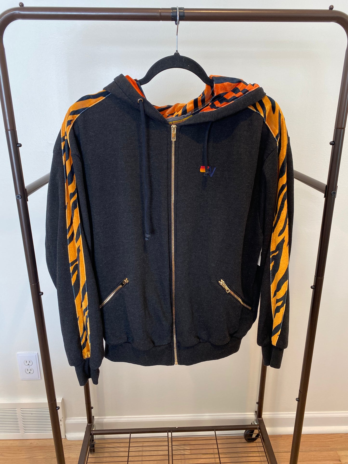 Aviator Nation Tiger Zip Hoodie Jacket size L