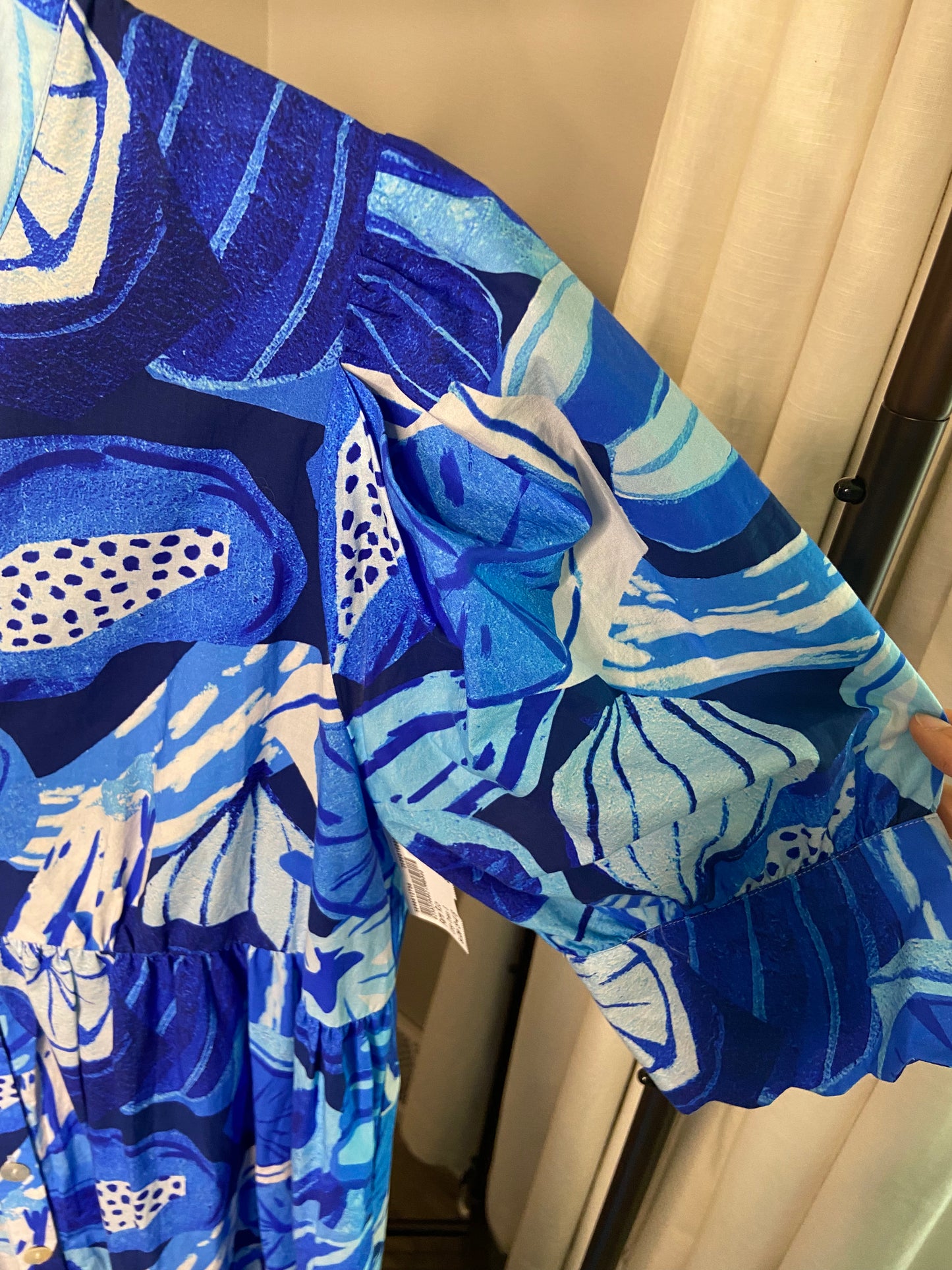 Farm Rio Blue Floral Shirt Dress size S