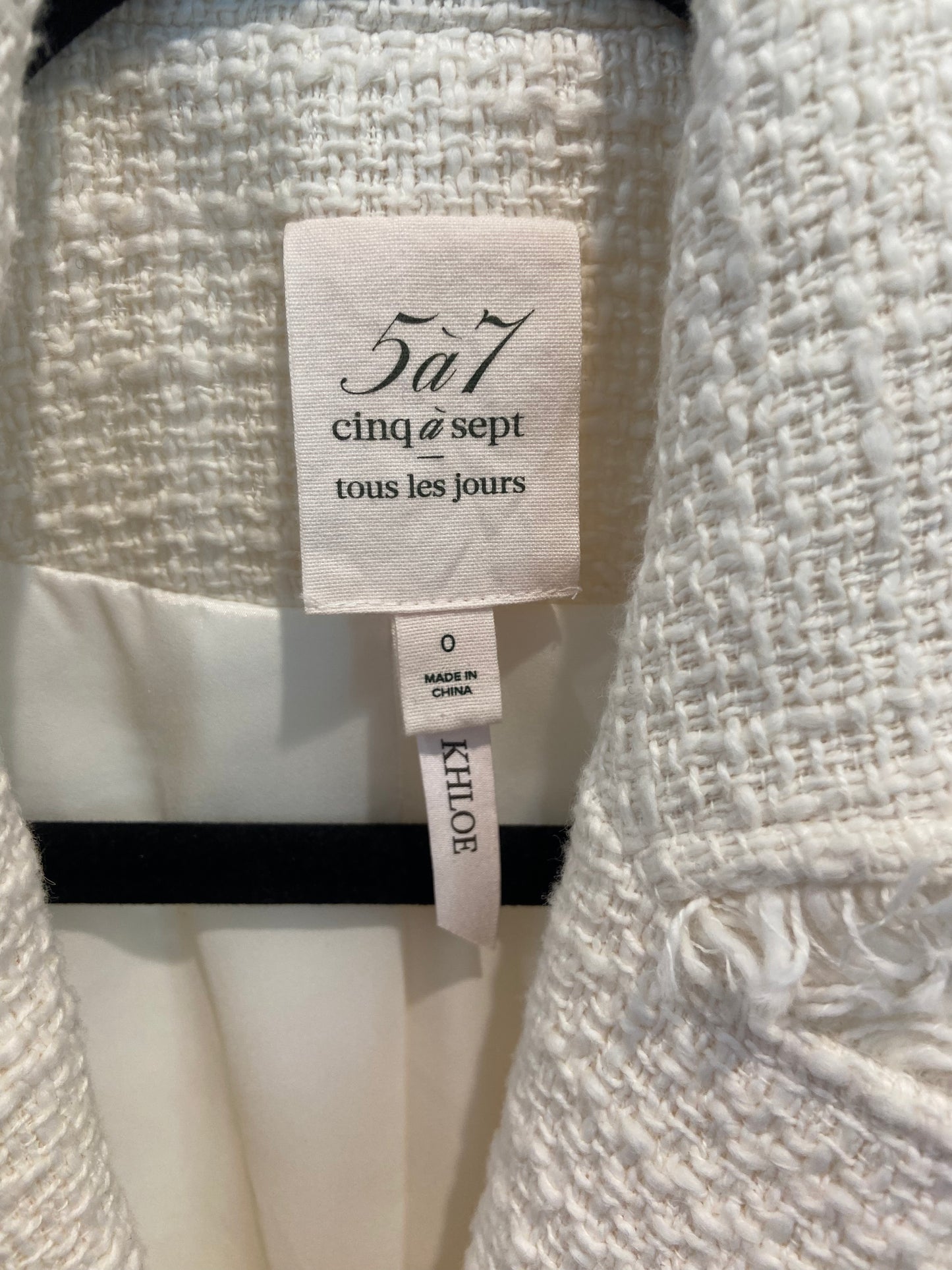Cinq a Sept Khloe Cream Tweed Blazer size 0