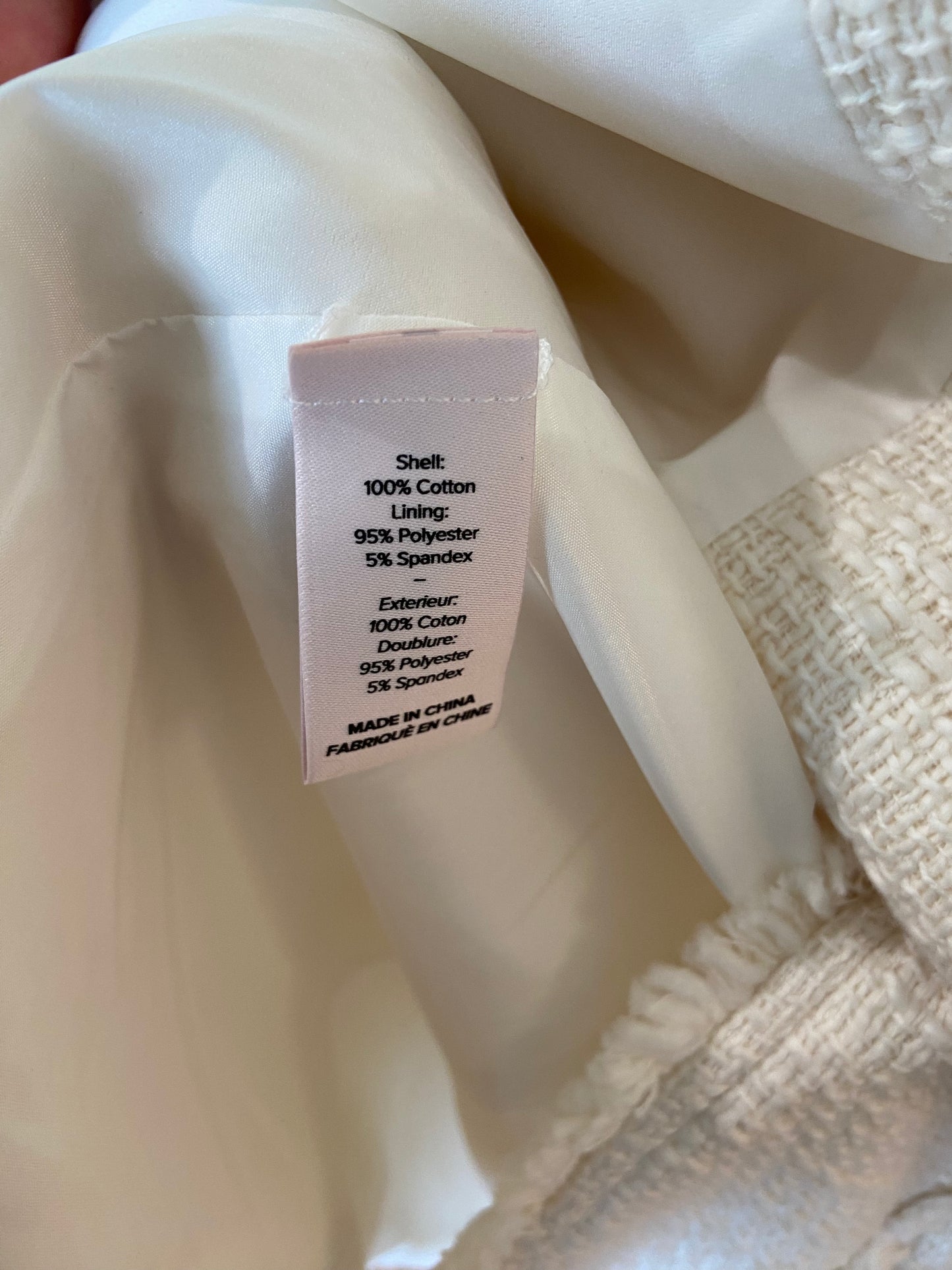 Cinq a Sept Khloe Cream Tweed Blazer size 0