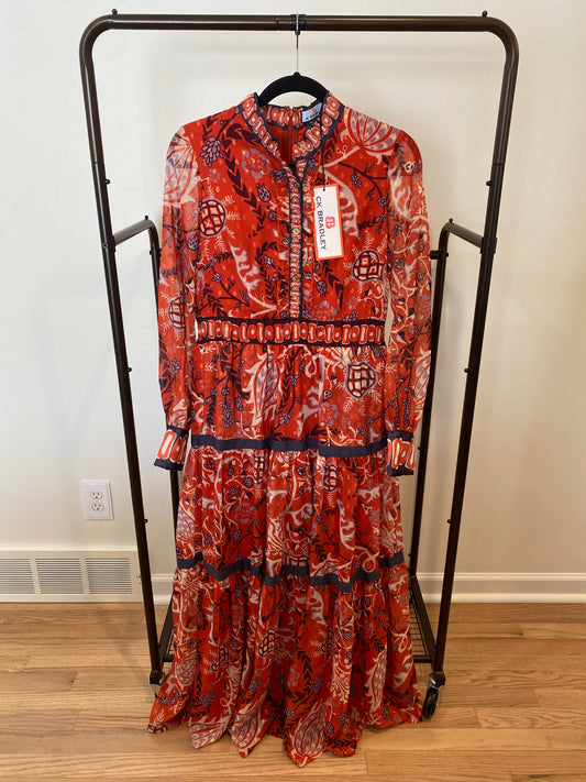 CK Bradley Annabelle Maxi Dress Frolic Fire size S