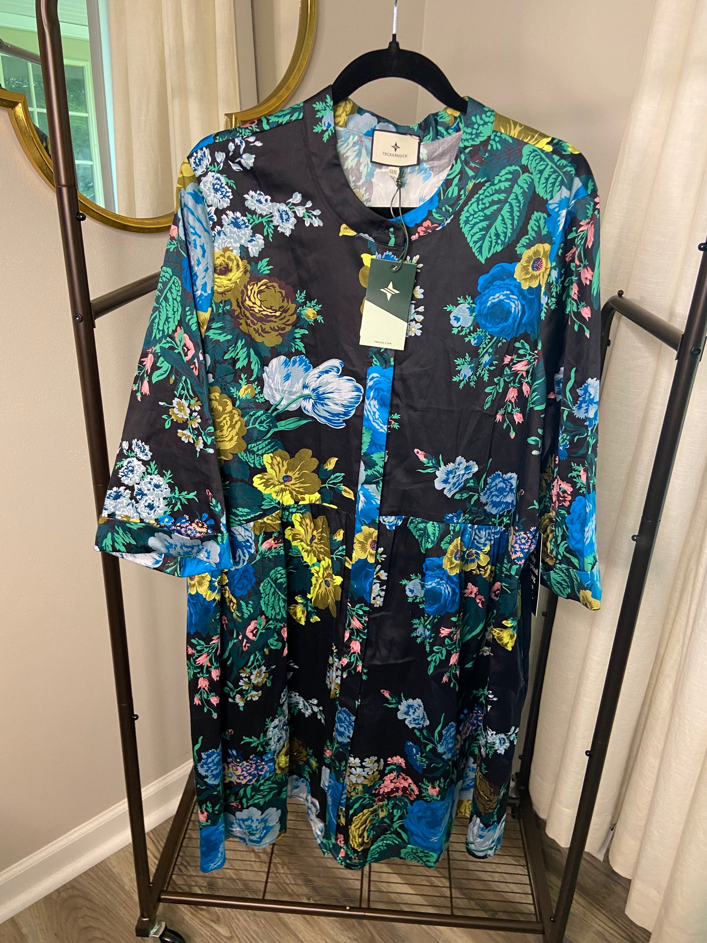 Tuckernuck Verdant Floral Royal Shirt Dress size XXXL