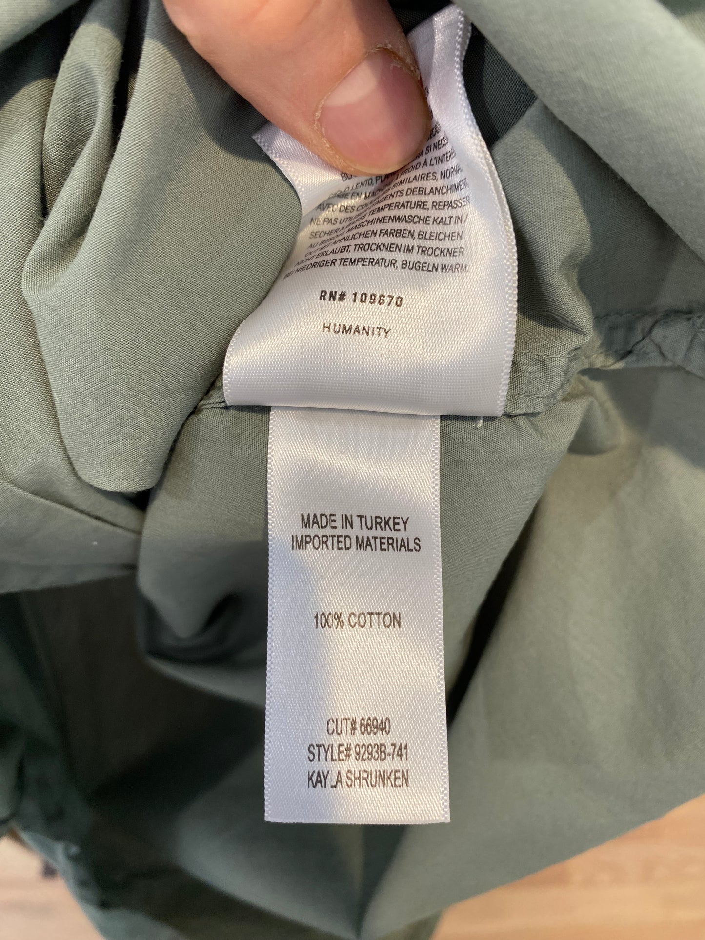 Citizens of Humanity Kayla Shrunken Shirt Green size S