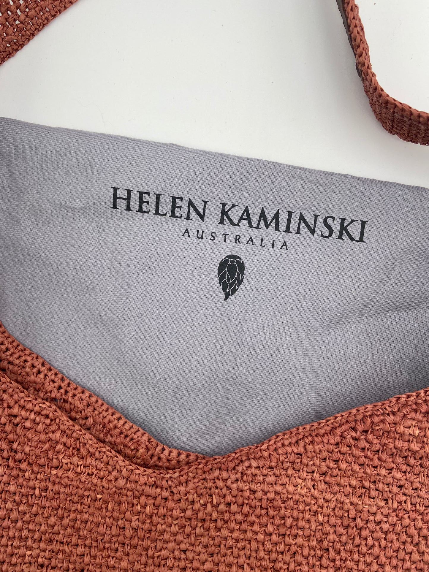 Helen Kaminski Carillo Woven Raffia Sac Bucket Bag in Burgundy