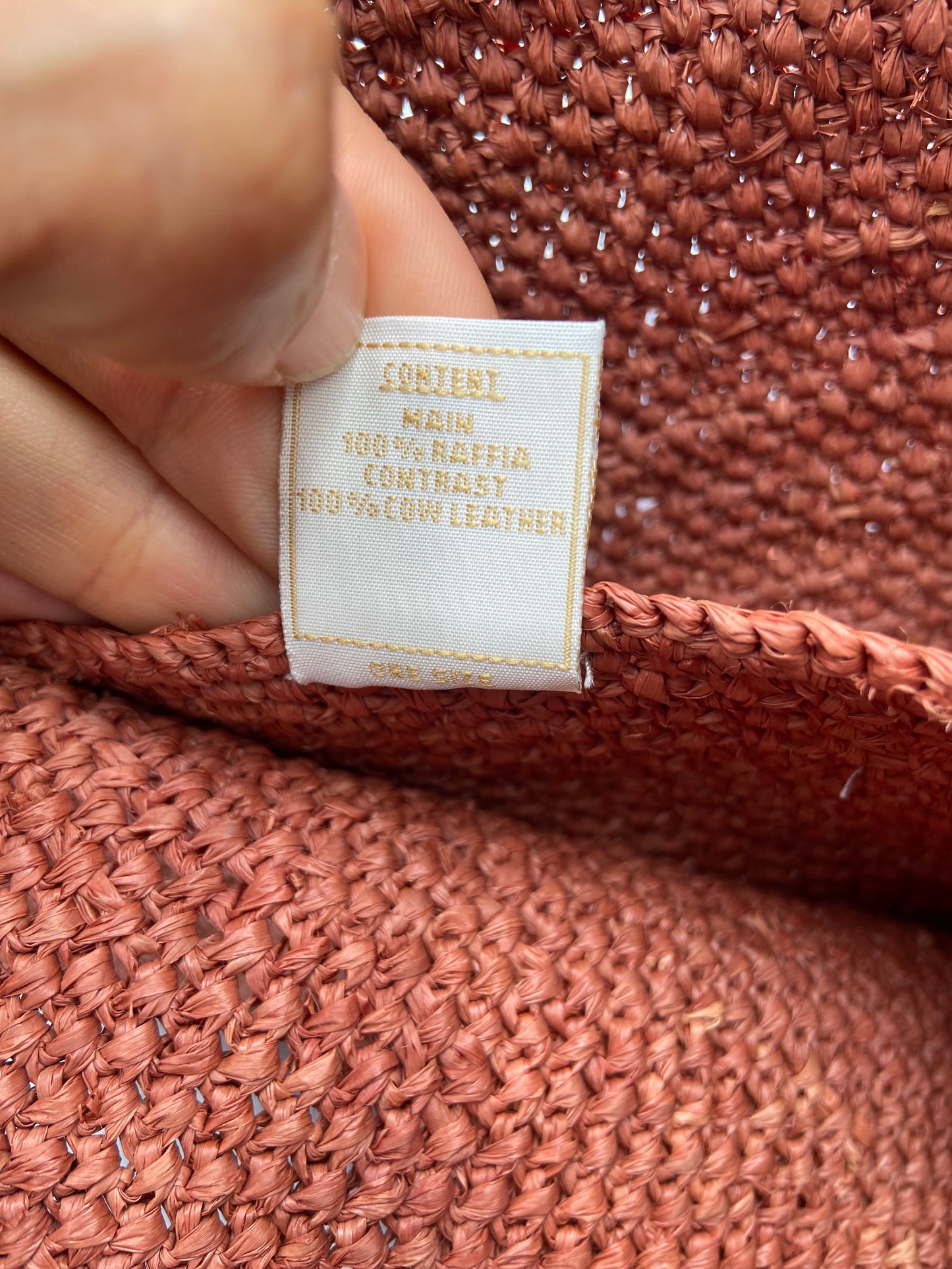 Helen Kaminski Carillo Woven Raffia Sac Bucket Bag in Burgundy