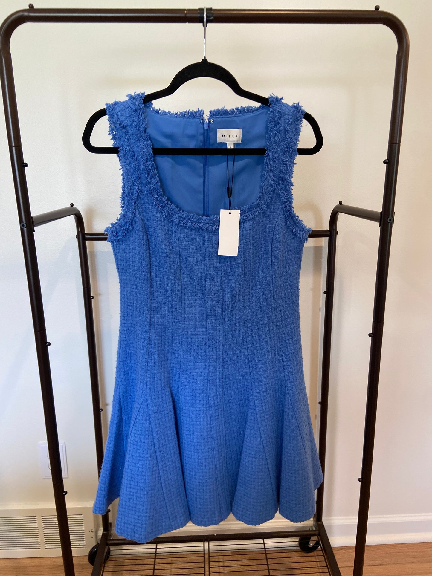 Milly Juniper Boucle Square Neck Mini Dress size 6
