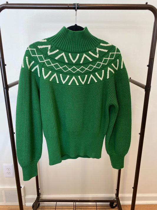 Varley Marcie Fair Isle Yoke Knit Pullover S