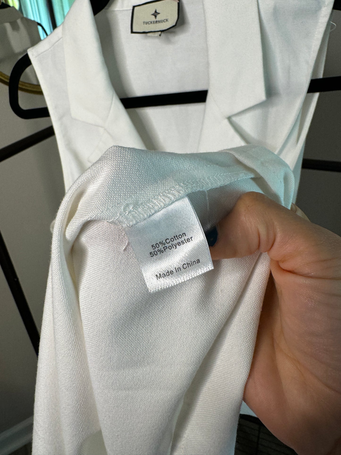 Tuckernuck Oxford White Sleeveless Royal Shirt Dress size L
