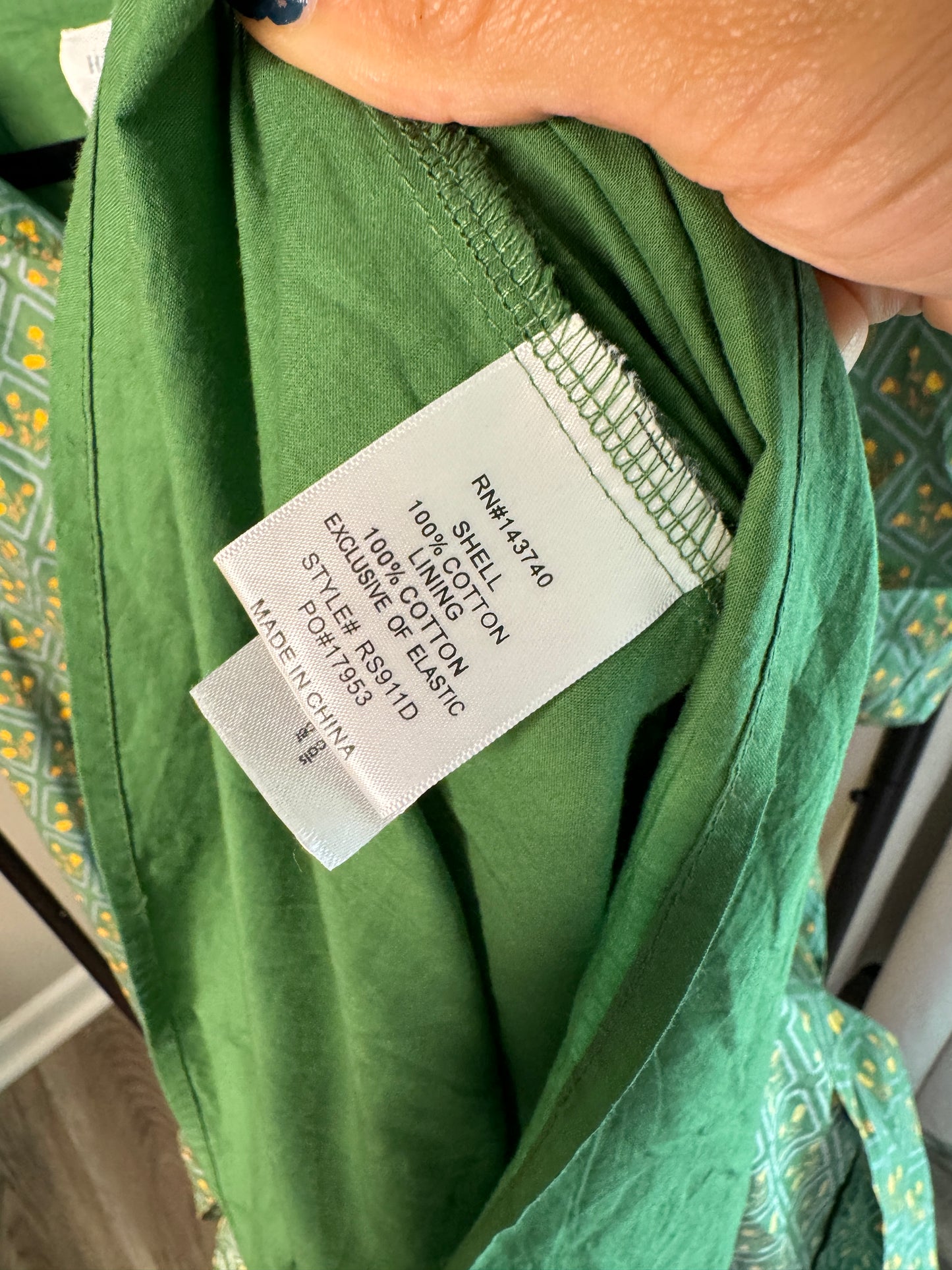 Hyacinth House Green Diamond Floral Mimi Midi Dress size XXL