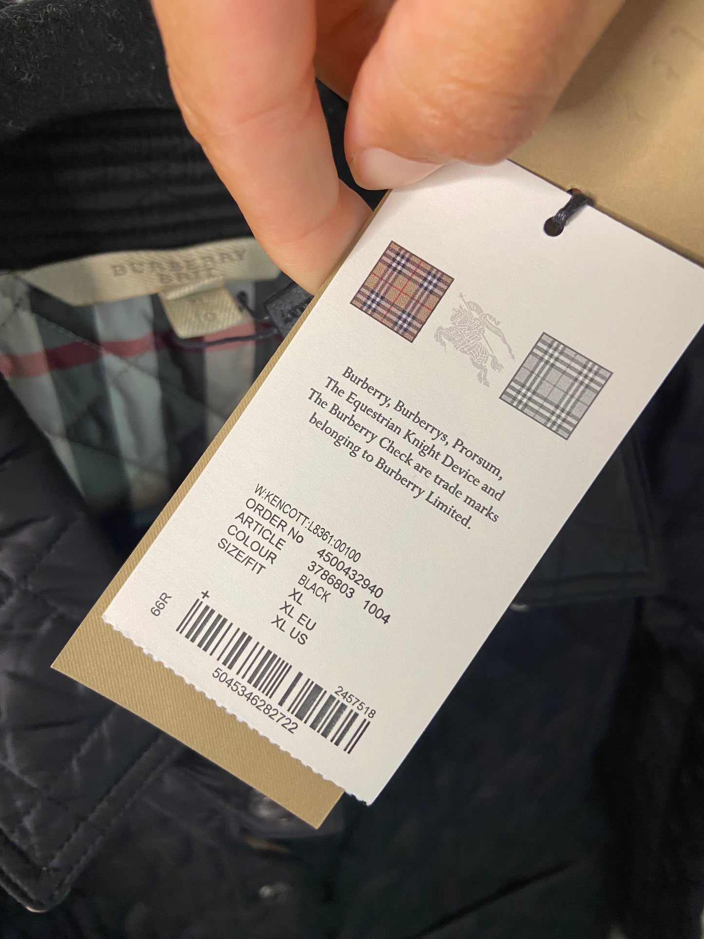 Burberry Brit Quilted Jacket size XL