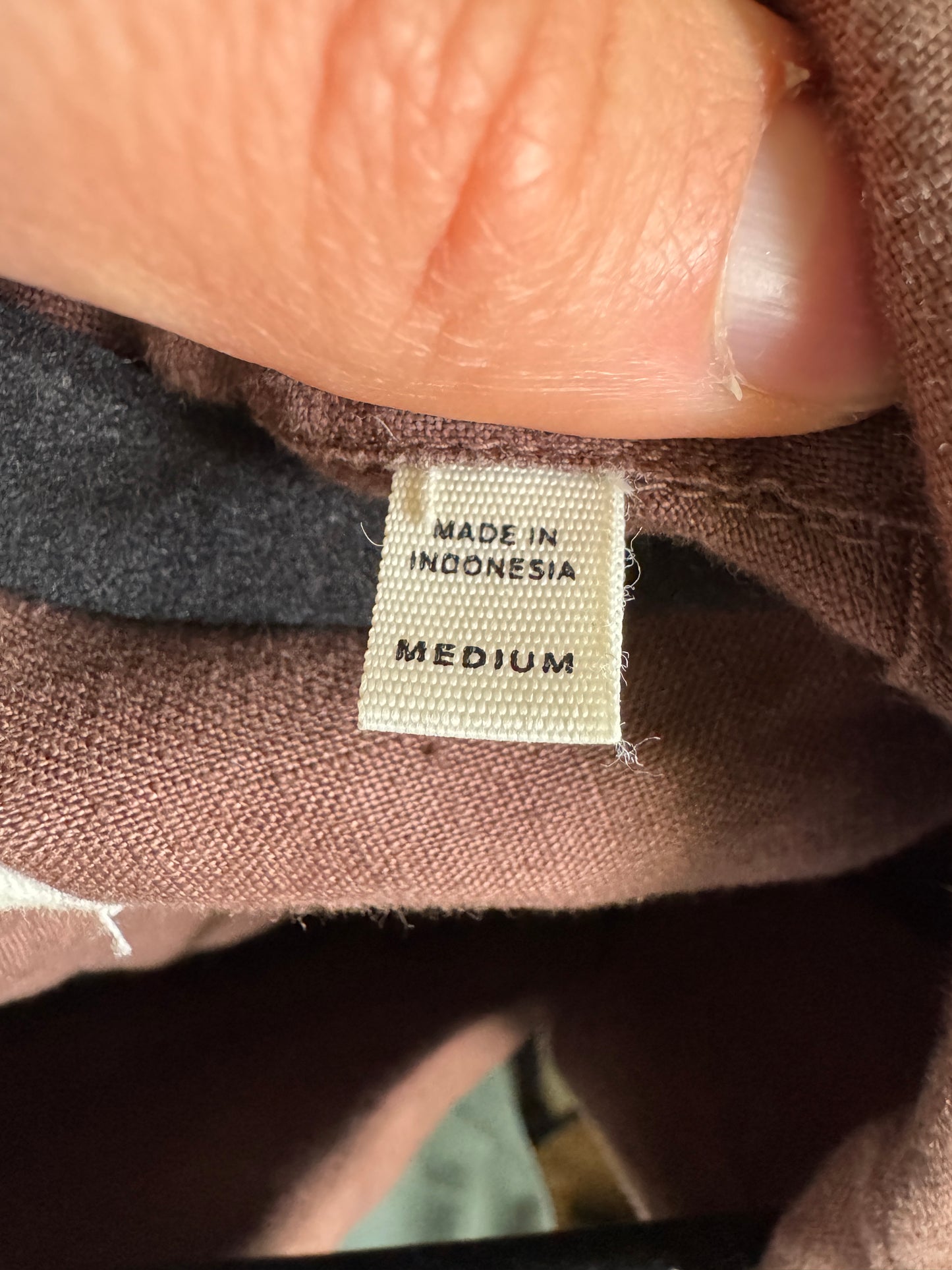 Buck Mason Crosshatch Linen Camp Shirt Bonfire size M
