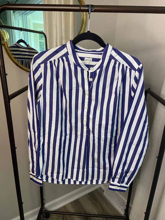 Kule Brooke Henley Striped Blouse size S