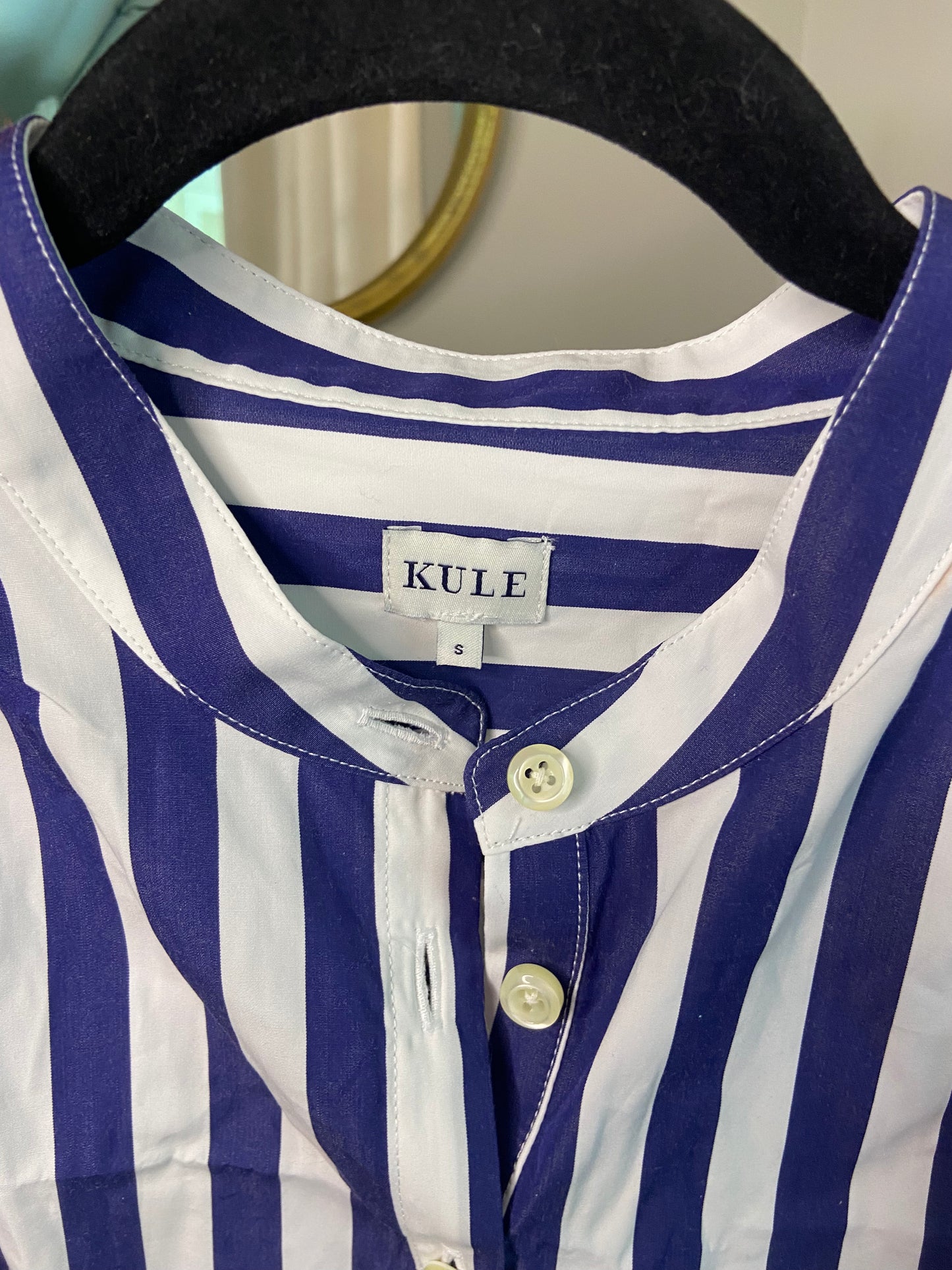 Kule Brooke Henley Striped Blouse size S