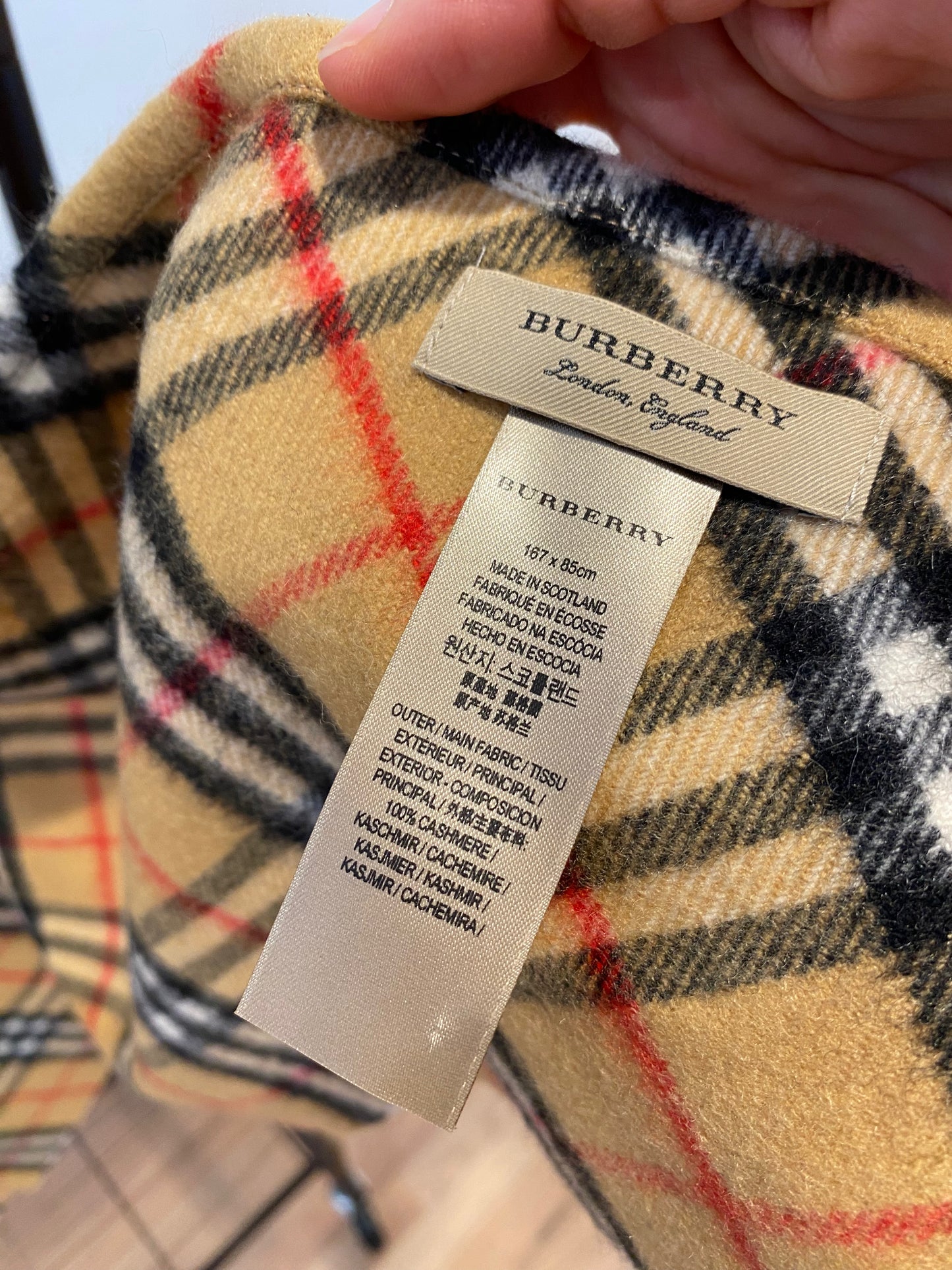 Burberry Vintage Check Bandana Cashmere Shawl